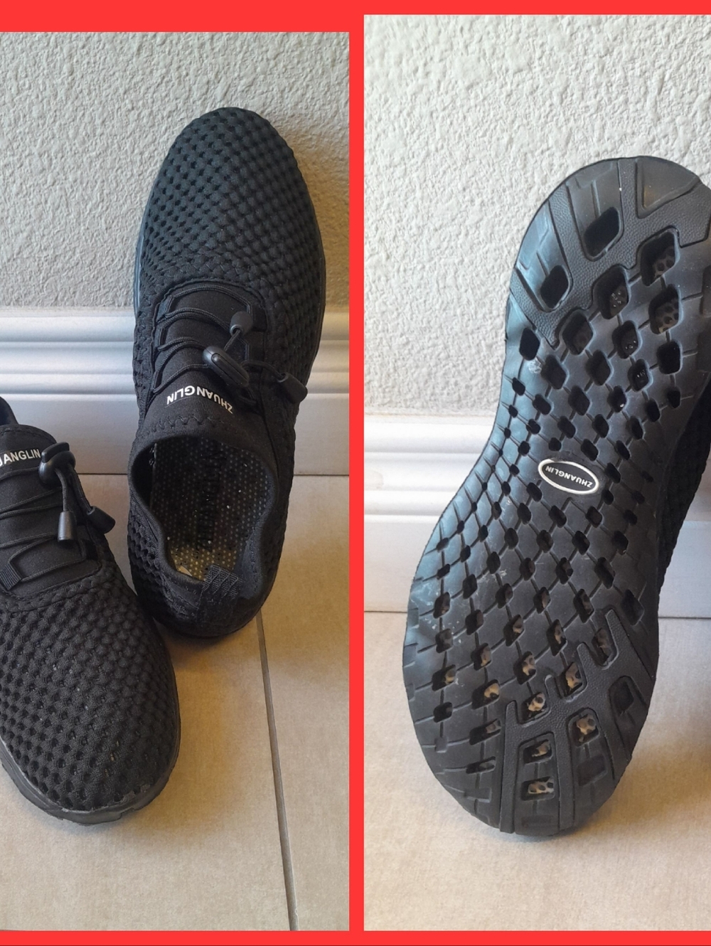 Zhuanglin Black Mesh Women's Athletic Sneakers Size:39